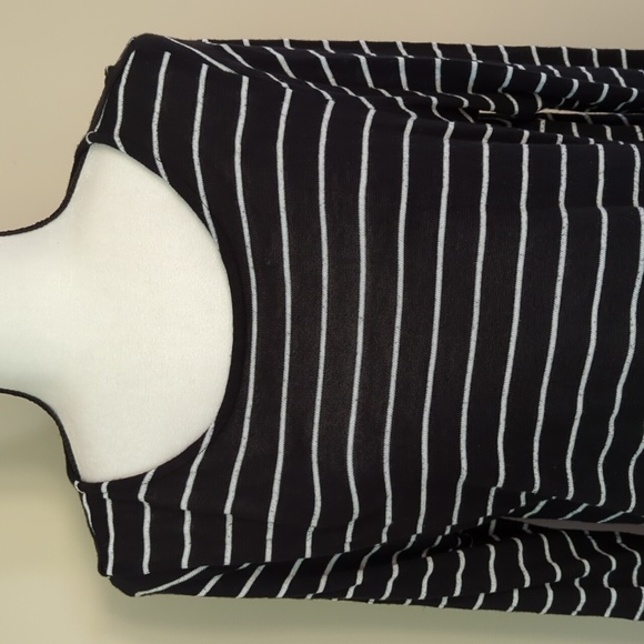Talbots Striped Rayon Blend Top Large Petite Black White Stripes - Picture 8 of 16